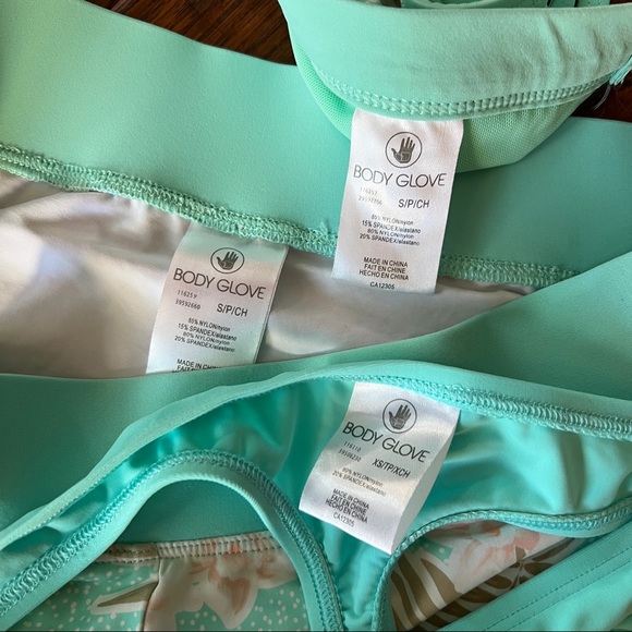 Body Glove Swim/Active top, matching shorts, and thong bikini bottom - Picture 3 of 5